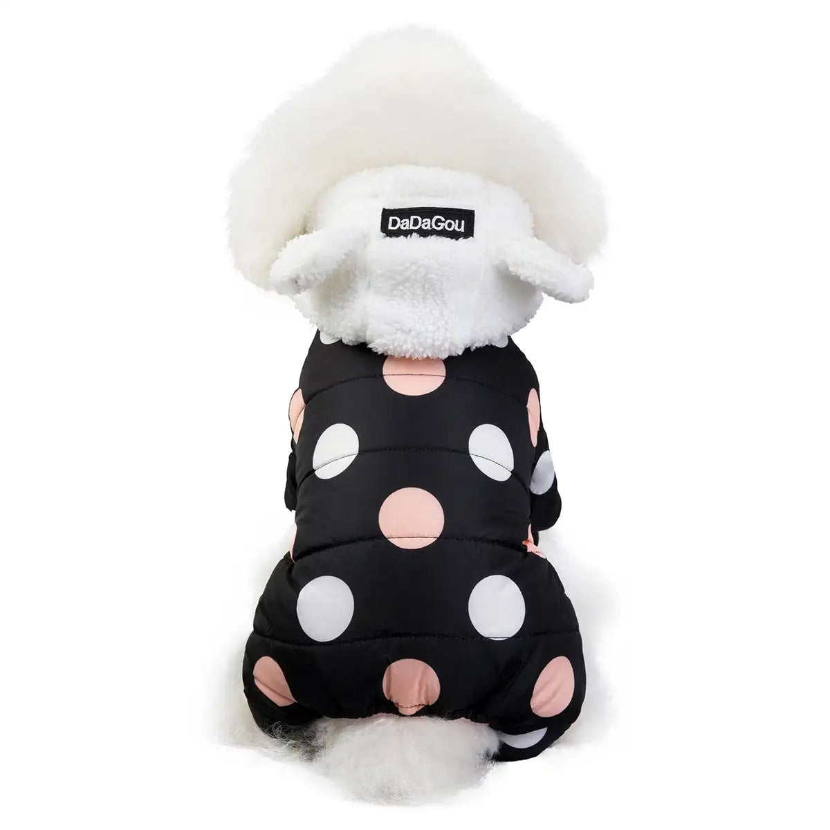 Warm big polka dot four-leg cotton coat - Lootquake