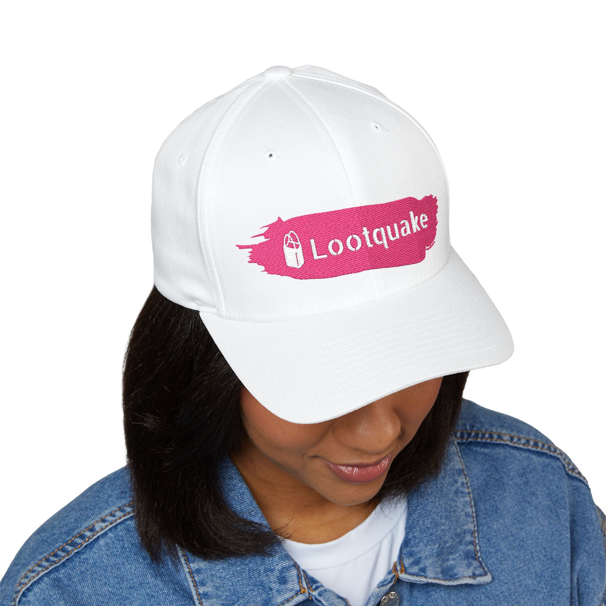 Embroidered Cap with Pink Lootquake Logo