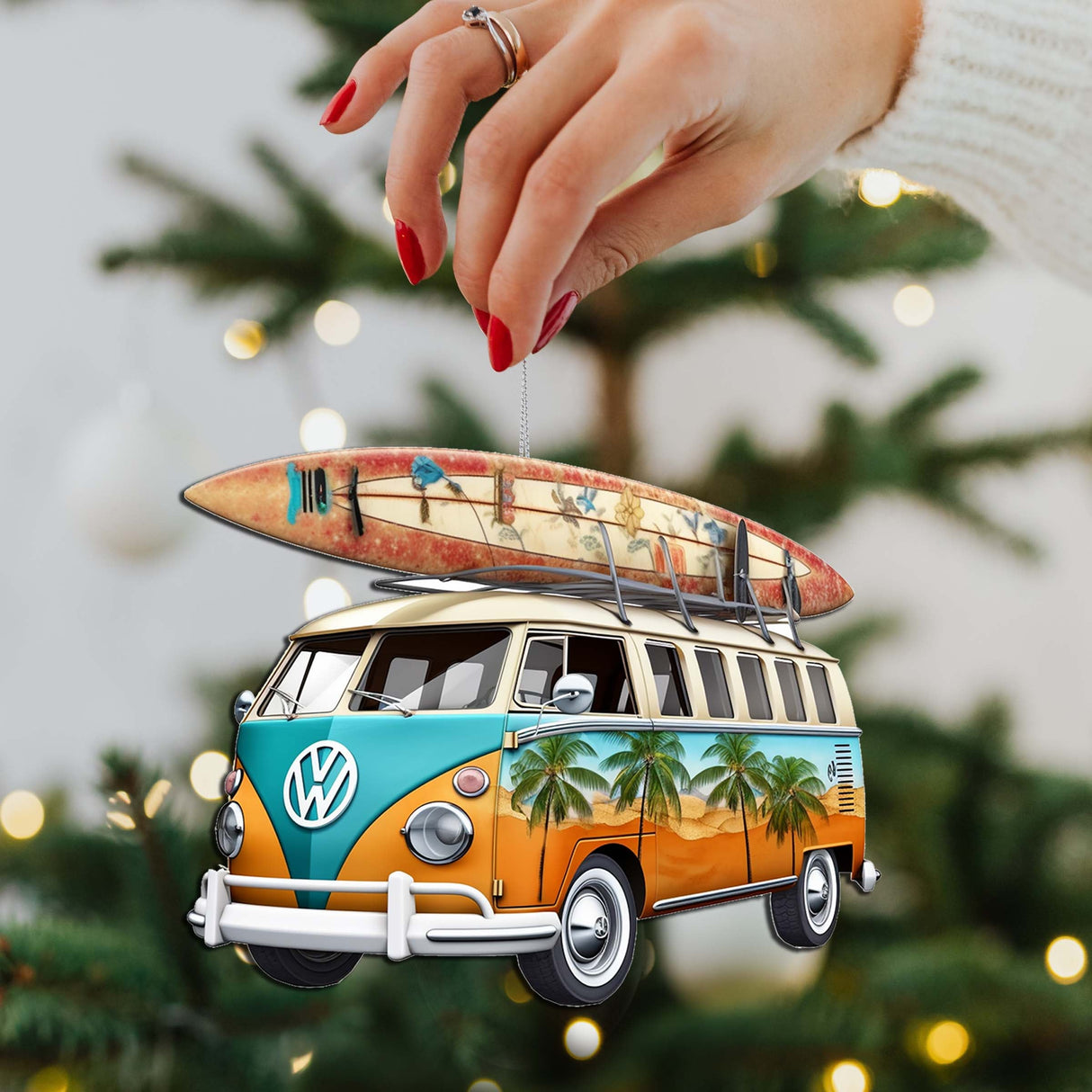 Surf Vans Decorative Wooden Ornaments Set of 3 by G. Debrekht - Coastal Decor - 8091040-S3