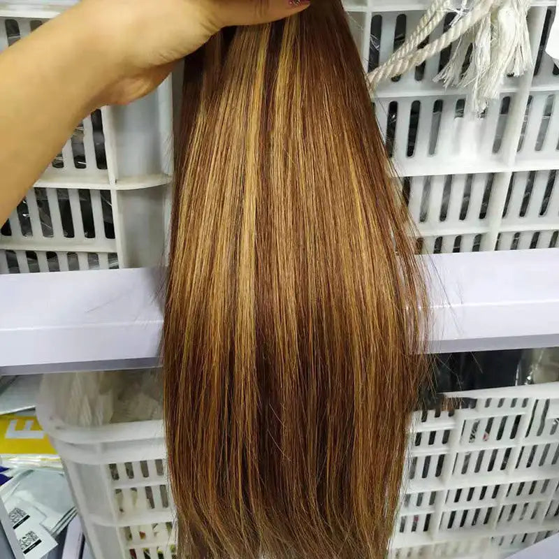 Highlight bundles with closure straight brazilian human hair - Lootquake