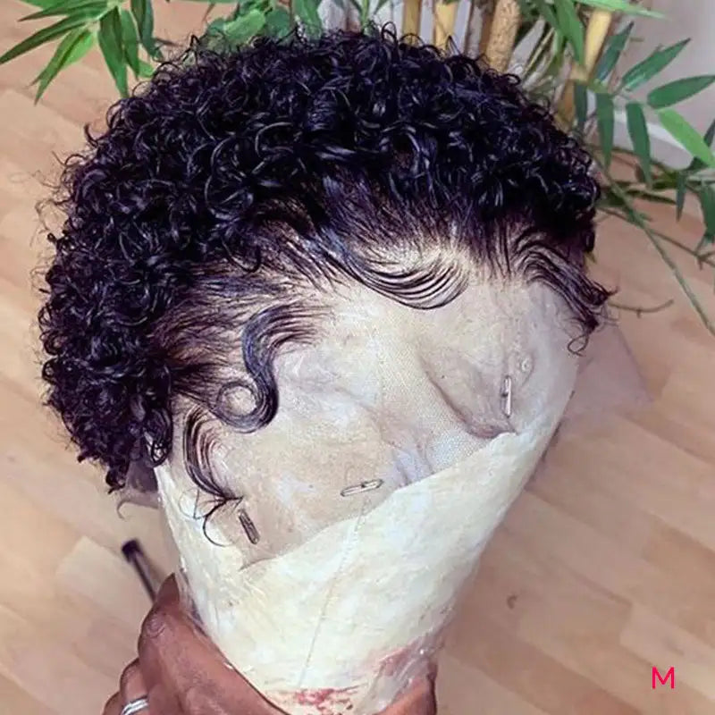 New style African small curly hair wig female short hair black fluffy explode chemical fiber hair explode wig headgear - Lootquake