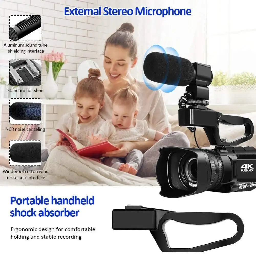 New Handheld High-Definition Digital Video Camera 4K Conference Camera Recorder Short Video Camera Dv - Lootquake