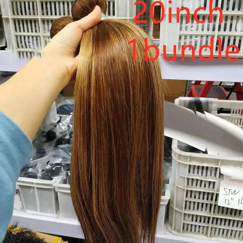 Highlight bundles with closure straight brazilian human hair - Lootquake