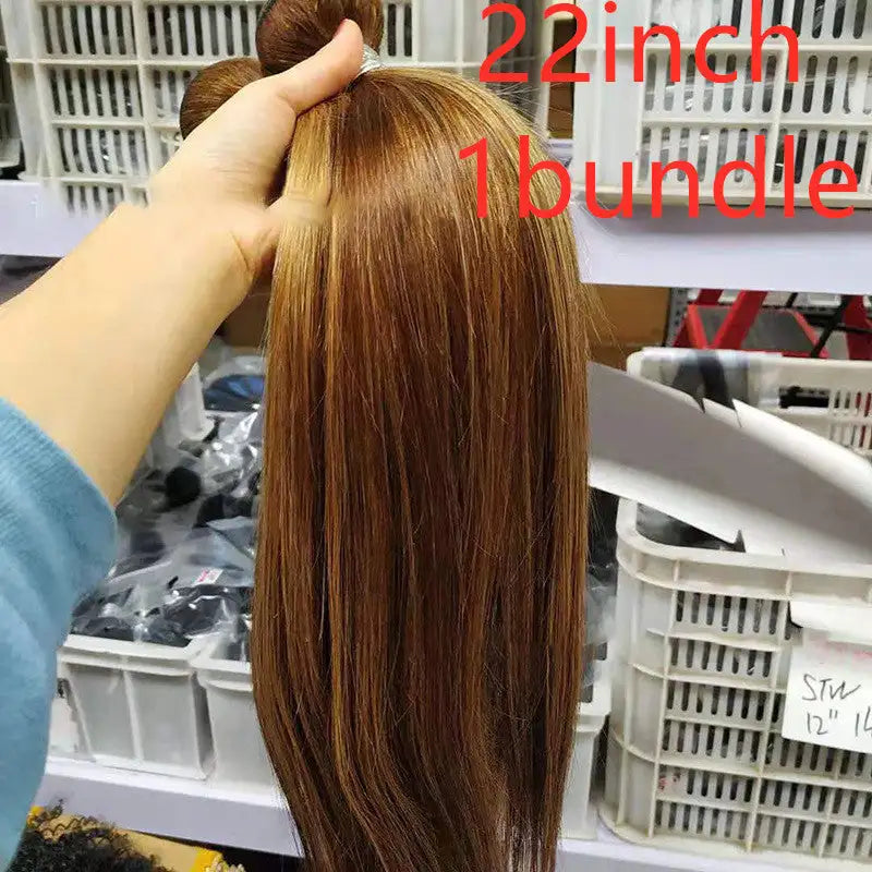 Highlight bundles with closure straight brazilian human hair - Lootquake