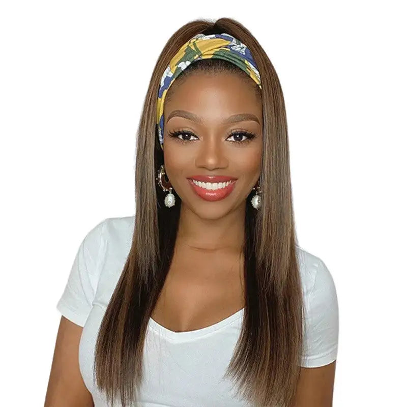 Highlight Color Straight Headband Wig - Lootquake