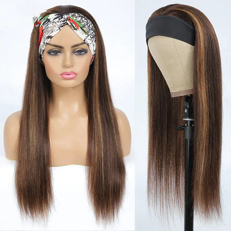 Highlight Color Straight Headband Wig - Lootquake
