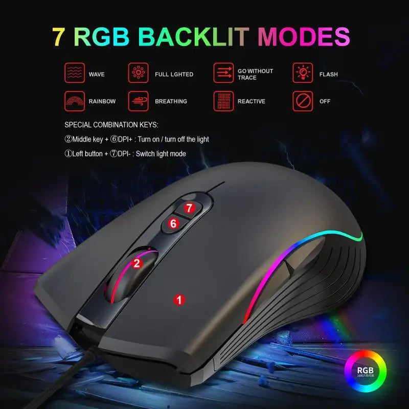 Glowing Gaming Mouse Gaming Wired Mouse - Lootquake
