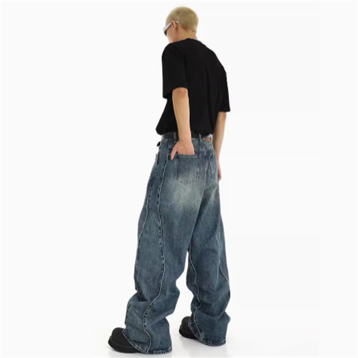 American High Street Heavyweight Irregular Jeans - Lootquake