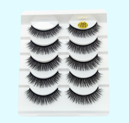 3D Mink False Eyelashes Set: 5 Pairs