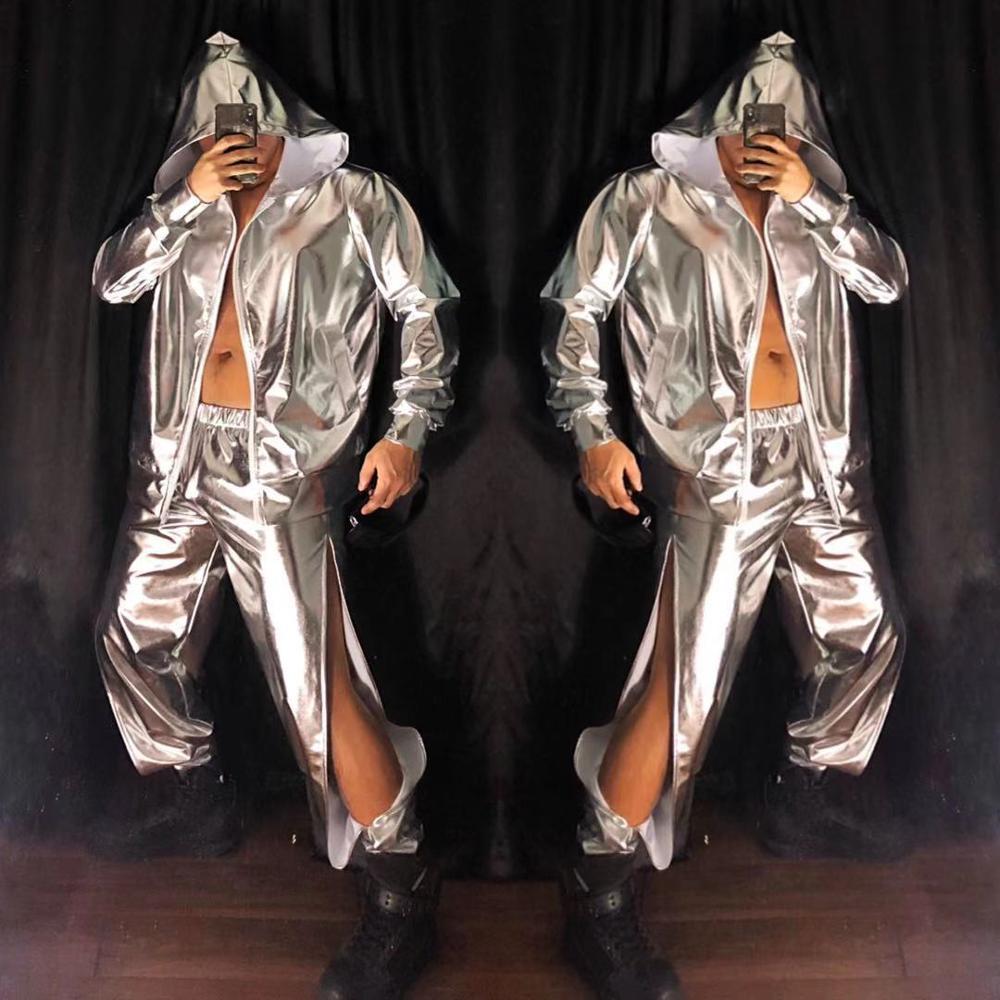 The New Muscle Man Nightclub New Year Party Mirror Hip Hop Suit - Lootquake