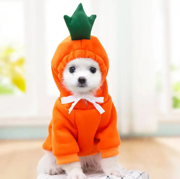 Cute Fruit Dog Clothes For Small Dogs Hoodies Winter Warm Fleece Pet Clothing Puppy Cat Costume Coat For French Chihuahua Outfit - Lootquake