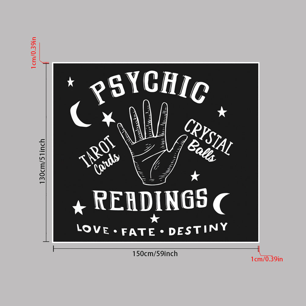 1pc, Tapestry Moon and Star Psychic Readings Black Mandala Halloween Decoration Wall Hanging Hand Bohemian Wall Blanket Bedroom Living Room Home Decors (Psychic Reading)