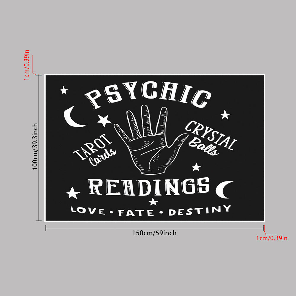 1pc, Tapestry Moon and Star Psychic Readings Black Mandala Halloween Decoration Wall Hanging Hand Bohemian Wall Blanket Bedroom Living Room Home Decors (Psychic Reading)