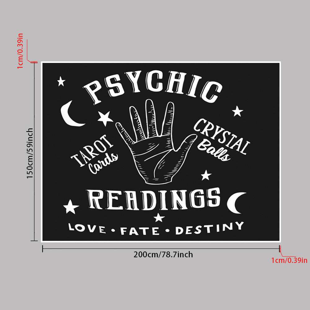 1pc, Tapestry Moon and Star Psychic Readings Black Mandala Halloween Decoration Wall Hanging Hand Bohemian Wall Blanket Bedroom Living Room Home Decors (Psychic Reading)