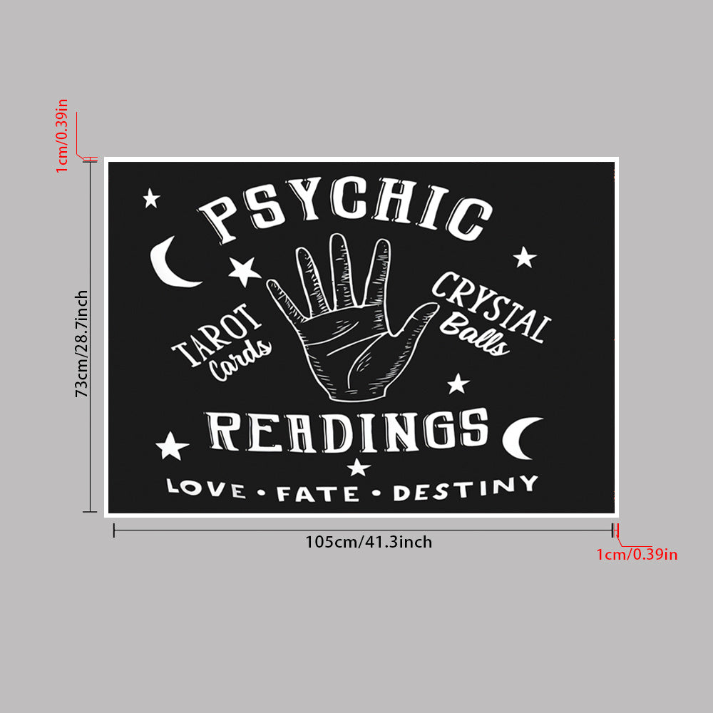 1pc, Tapestry Moon and Star Psychic Readings Black Mandala Halloween Decoration Wall Hanging Hand Bohemian Wall Blanket Bedroom Living Room Home Decors (Psychic Reading)