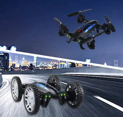 OTRC FY602 Air-Road RC Drone Car 2 in 1 Flying Car 2.4G RC Quadcopter Drone 6-Axis 4CH Helicopter With HD Camera High Speed 4WD - Lootquake