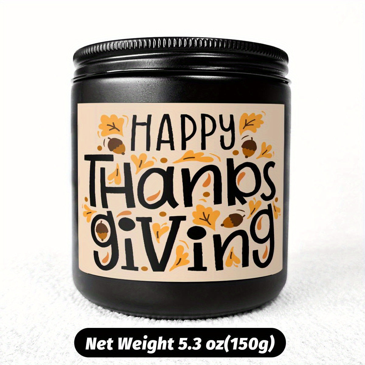 Happy Thanksgiving Day Scented Candle Fall Themed Autumn Orange Pumpkin Terracotta Burnt Rustic Farmhouse November Give Thanks Decoration Gift Idea for Home Women Woman Hostess Men Friends Her Mom Wife Grandma Cute Item