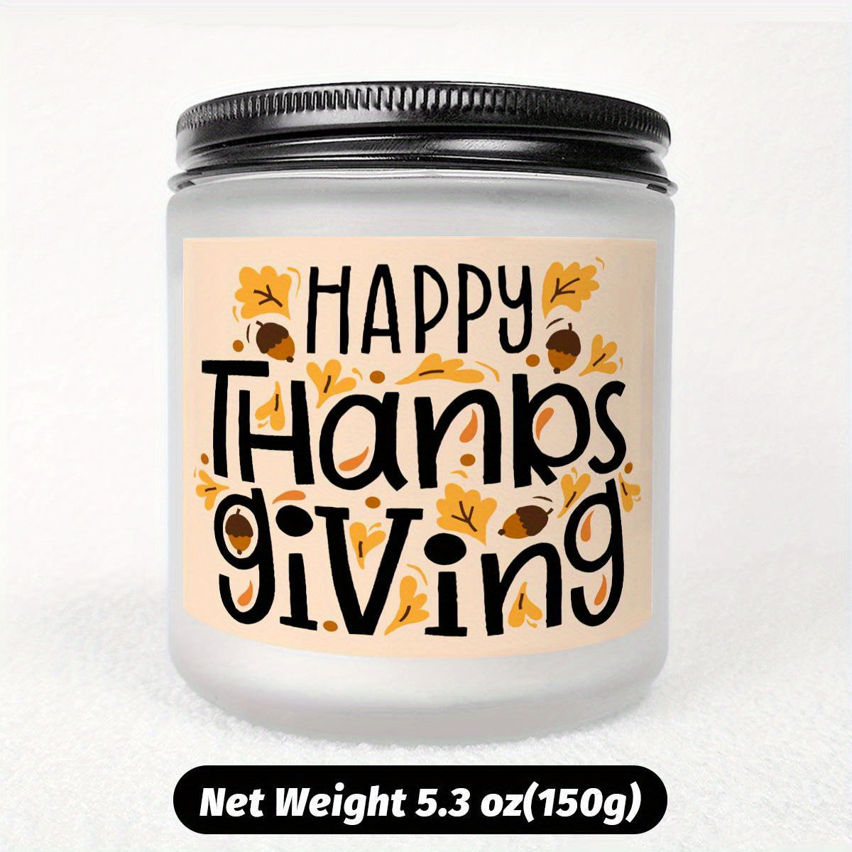 Happy Thanksgiving Day Scented Candle Fall Themed Autumn Orange Pumpkin Terracotta Burnt Rustic Farmhouse November Give Thanks Decoration Gift Idea for Home Women Woman Hostess Men Friends Her Mom Wife Grandma Cute Item