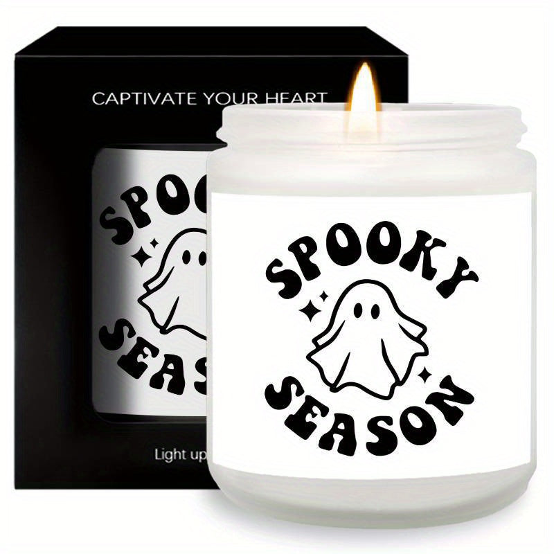 1Pc Halloween Scented Candle 5.3Oz Soybean Wax Spooky Gift Idea For Women Men Mom Dad Grandma Friend Coworker Nurse Teacher Mentor Dentist Worker Pastor Boss Manager Autumn Harvest Festival Thanksgiving Unique Funny Special T