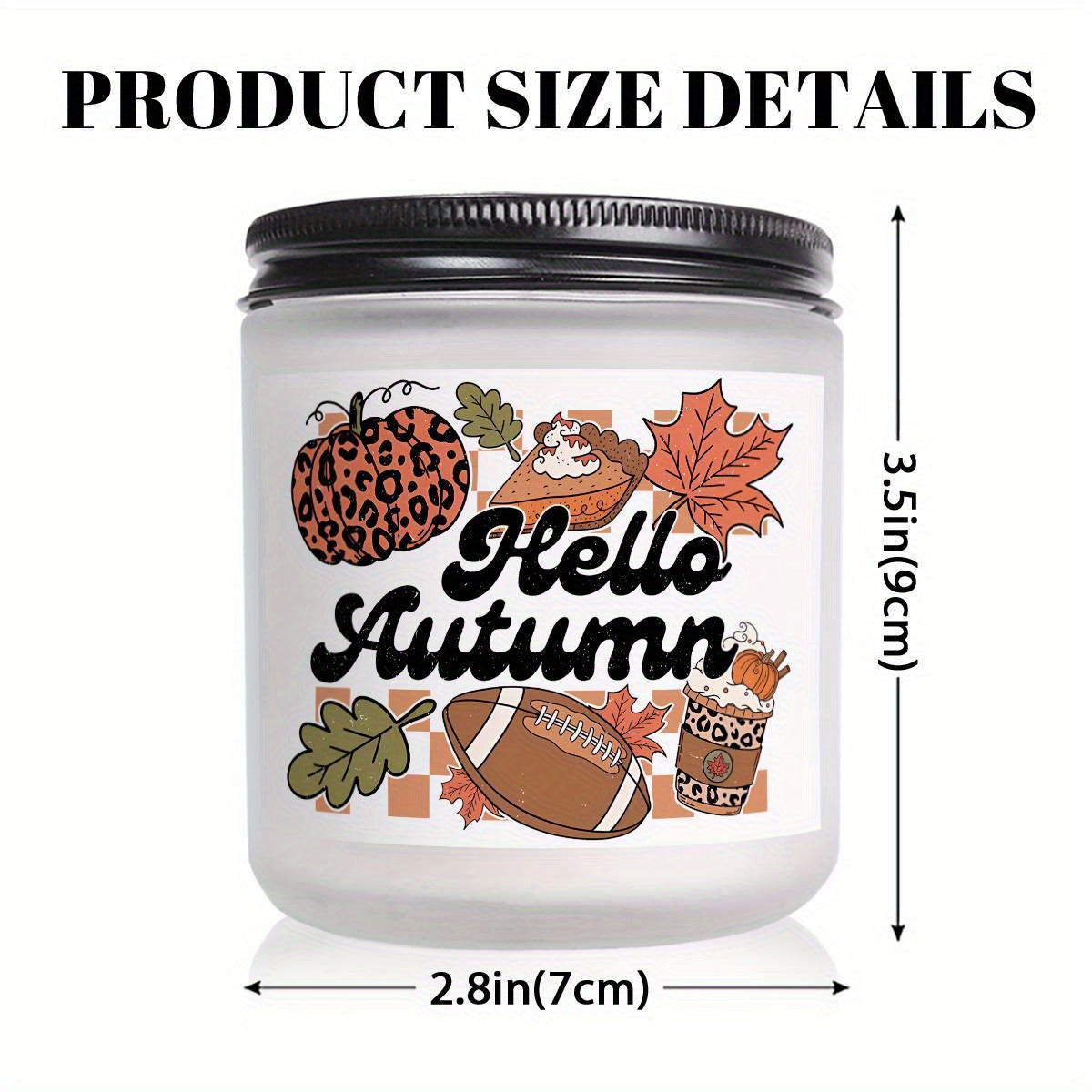 Hello Fall Scented Candle Autumn Themed Pumpkin Orange Terracotta Burnt Rustic Farmhouse September October Harvest Thanksgiving Day Decoration Gift for Home Women Hostess Men Friends Her Mom Wife Grandma Cute Items Ess