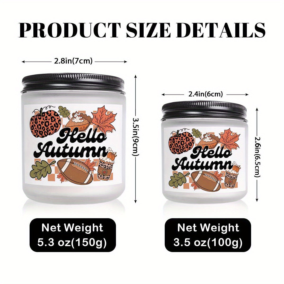 Hello Fall Scented Candle Autumn Themed Pumpkin Orange Terracotta Burnt Rustic Farmhouse September October Harvest Thanksgiving Day Decoration Gift for Home Women Hostess Men Friends Her Mom Wife Grandma Cute Items Ess