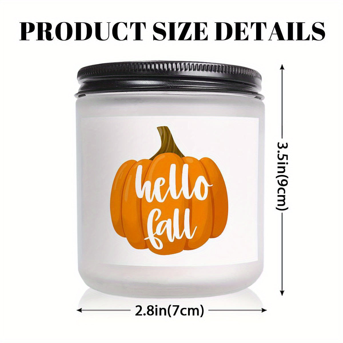 Hello Fall Scented Candle Autumn Themed Pumpkin Orange Terracotta Burnt Rustic Farmhouse September October Harvest Thanksgiving Day Decoration Gift for Home Women Hostess Men Friends Her Mom Wife Grandma Cute Items Ess