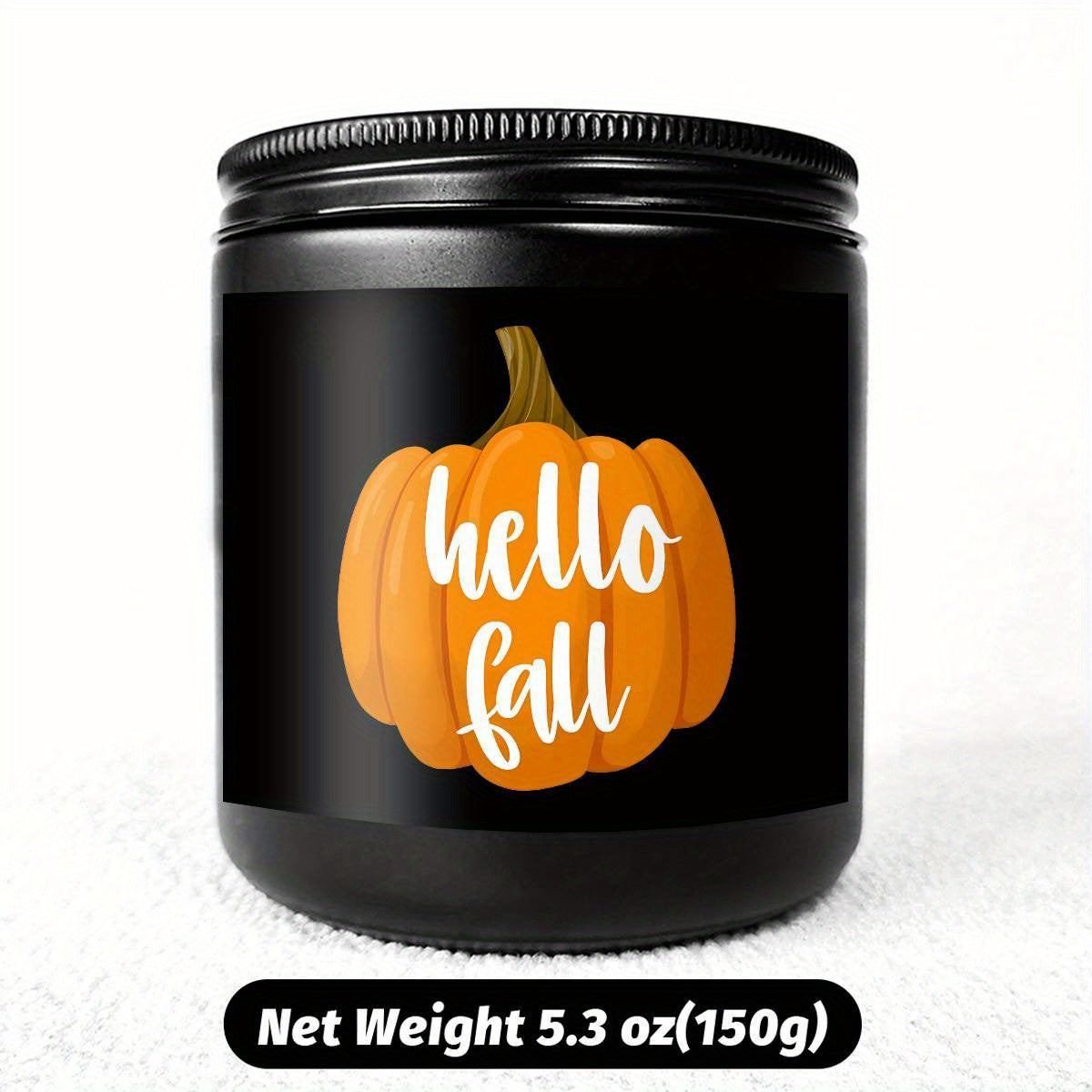 Hello Fall Scented Candle Autumn Themed Pumpkin Orange Terracotta Burnt Rustic Farmhouse September October Harvest Thanksgiving Day Decoration Gift for Home Women Hostess Men Friends Her Mom Wife Grandma Cute Items Ess