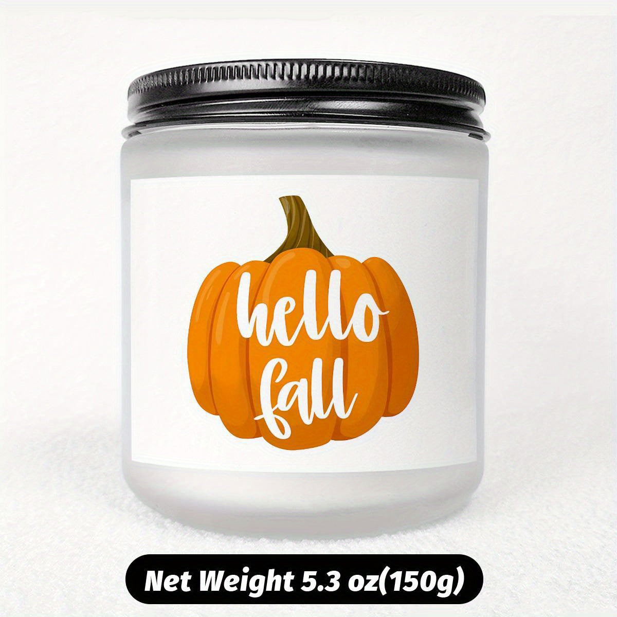 Hello Fall Scented Candle Autumn Themed Pumpkin Orange Terracotta Burnt Rustic Farmhouse September October Harvest Thanksgiving Day Decoration Gift for Home Women Hostess Men Friends Her Mom Wife Grandma Cute Items Ess