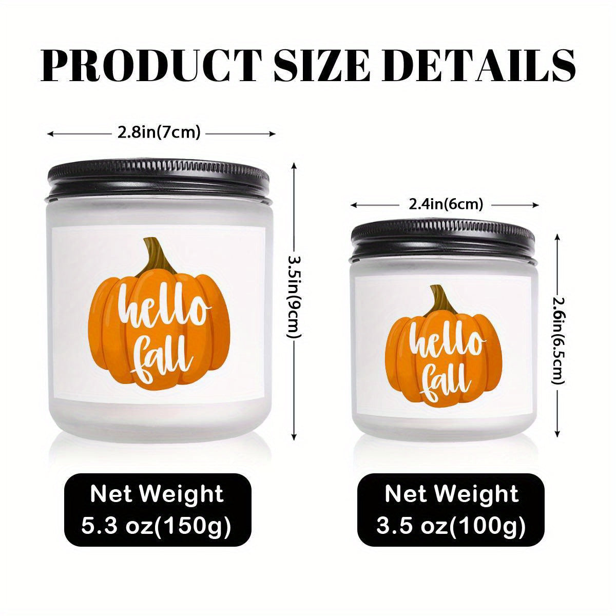 Hello Fall Scented Candle Autumn Themed Pumpkin Orange Terracotta Burnt Rustic Farmhouse September October Harvest Thanksgiving Day Decoration Gift for Home Women Hostess Men Friends Her Mom Wife Grandma Cute Items Ess