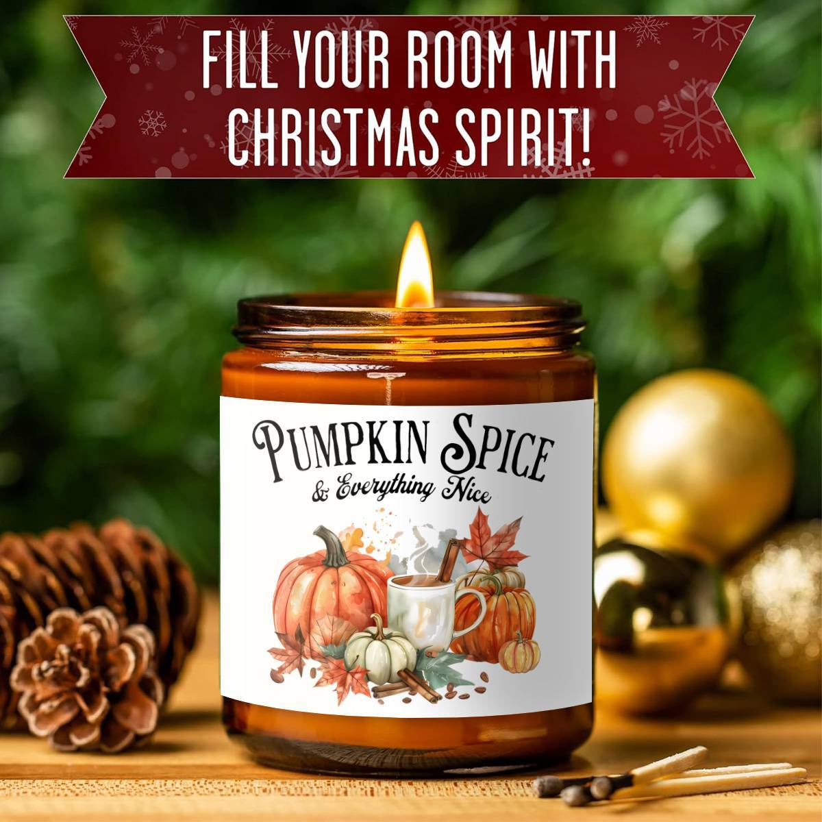 Hello Autumn Scented Candle Fall Themed Orange Terracotta Burnt Rustic Farmhouse September October Harvest Thanksgiving Day Decoration Gift Idea for Home Women Woman Hostess Men Friends Her Mom Wife Grandma Cute Item E