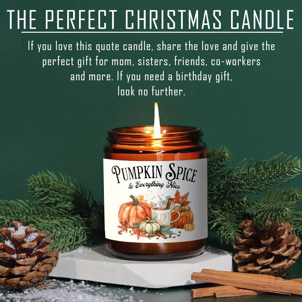 Hello Autumn Scented Candle Fall Themed Orange Terracotta Burnt Rustic Farmhouse September October Harvest Thanksgiving Day Decoration Gift Idea for Home Women Woman Hostess Men Friends Her Mom Wife Grandma Cute Item E