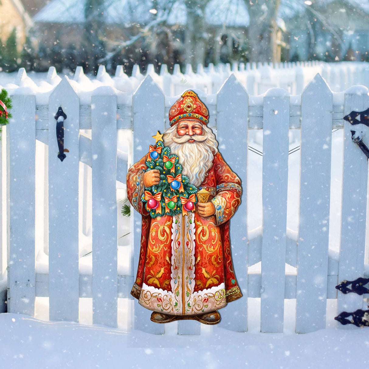 Árbol de la Alegría de Papá Noel, decoración navideña para puerta de G. Debrekht - Decoración navideña de Papá Noel y muñeco de nieve - 8691418H