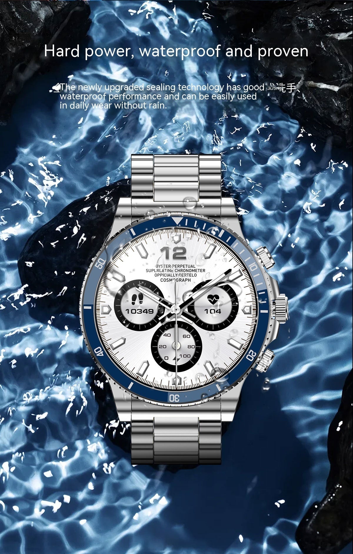 Bluetooth Sport Watch: HR, BP, Step Count