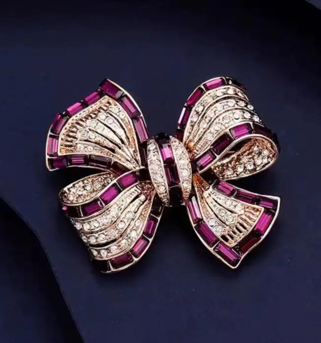 Luxury Purple Alloy Bow Brooch With High-end Feel - Lootquake