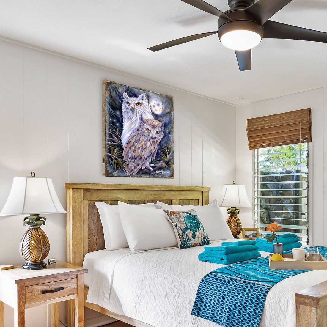 Night Watch Owls Wooden Wall Art by J. Bergsma - Nature Wildlife Decor - 8592902BP-JB