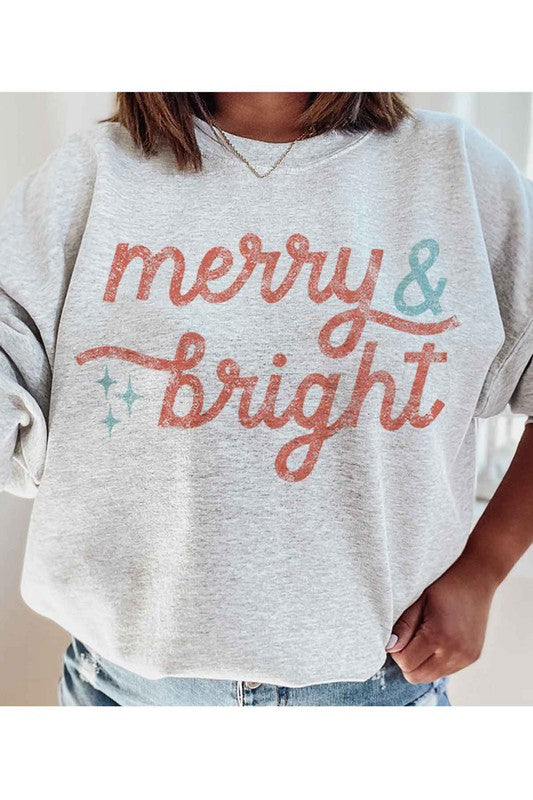 SUDADERA GRÁFICA FELIZ Y BRILLANTE NAVIDAD