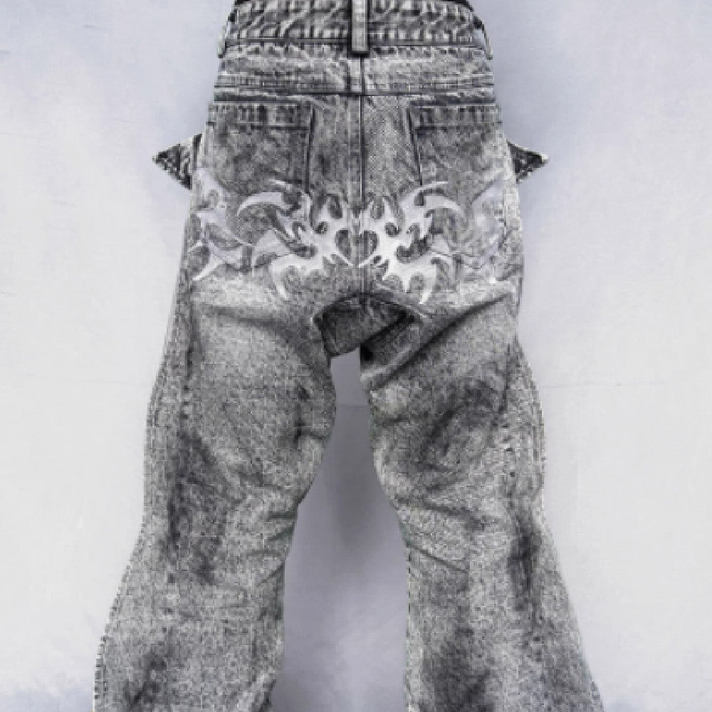 Washing Destroys Fashion Deconstruction Design Patchwork Pants - Lootquake