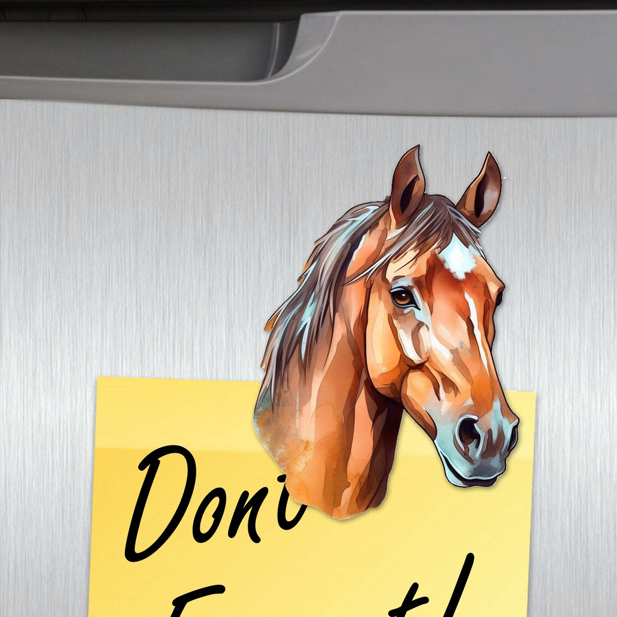 Juego de 6 imanes decorativos de madera con caballos de G. Debrekht - Decoración de vida silvestre - 8090039G-S6