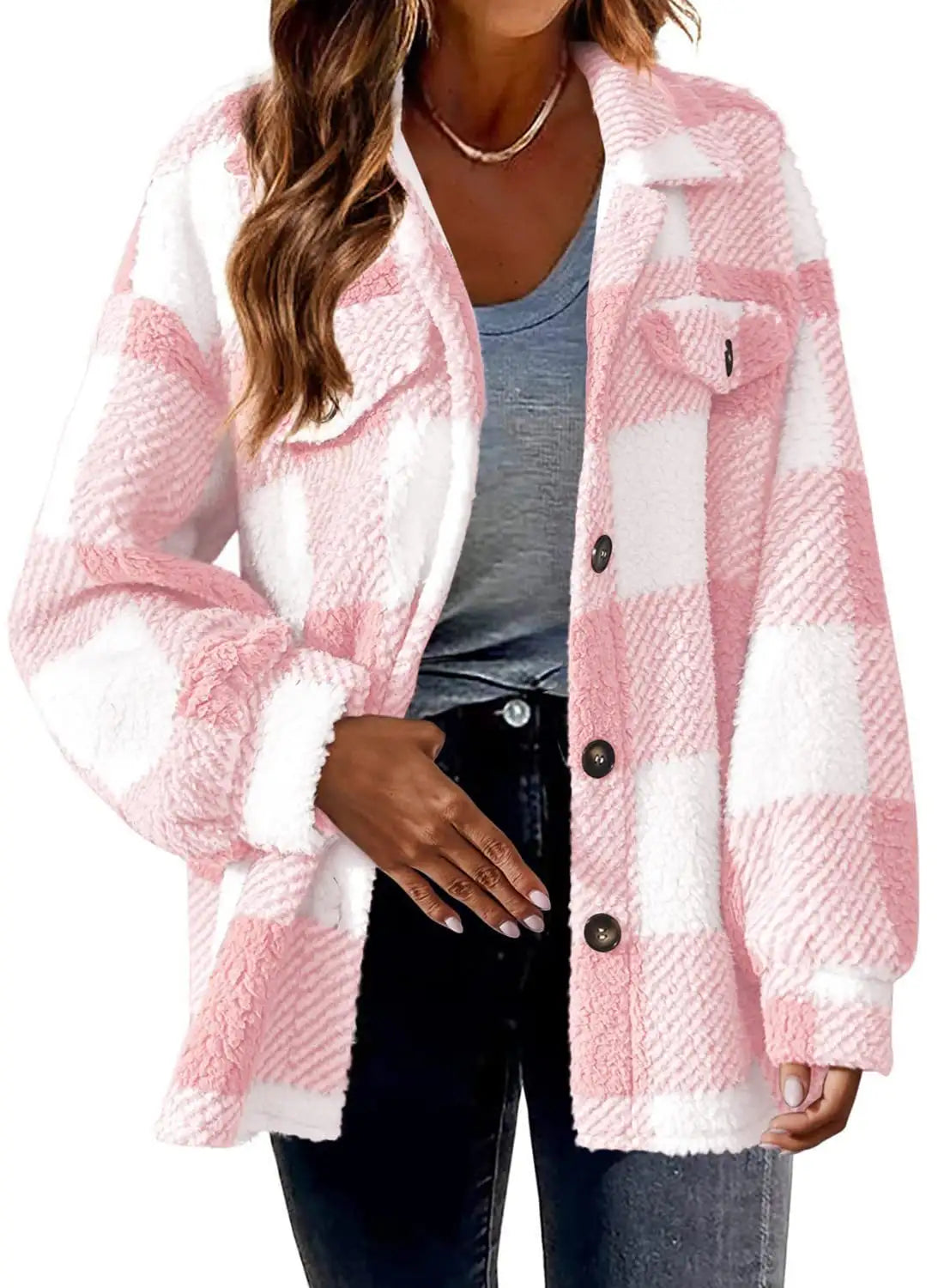 Lamb Fleece Jacket Button Fleece Jacket - Lootquake