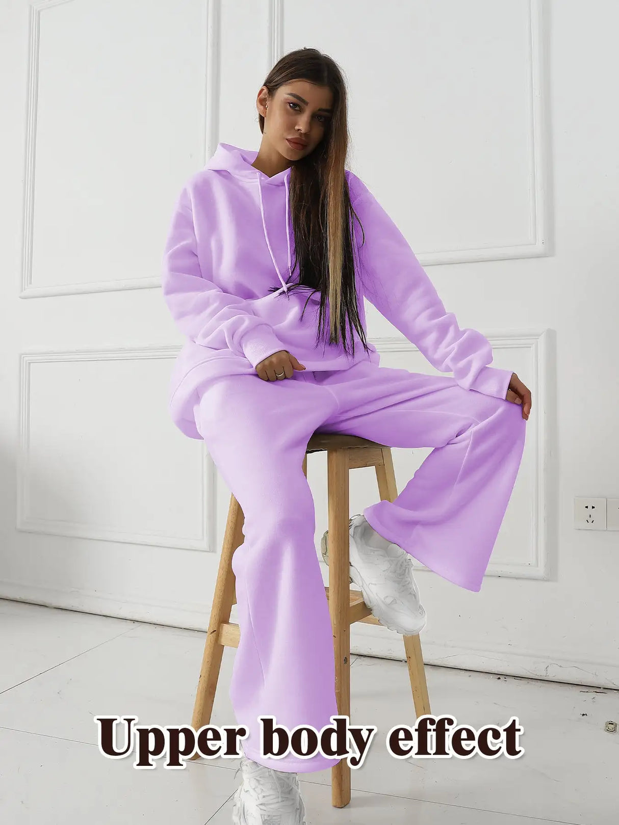 Women's Fashionable Casual Solid Color Long Sleeved Sweatshirt Set - Lootquake