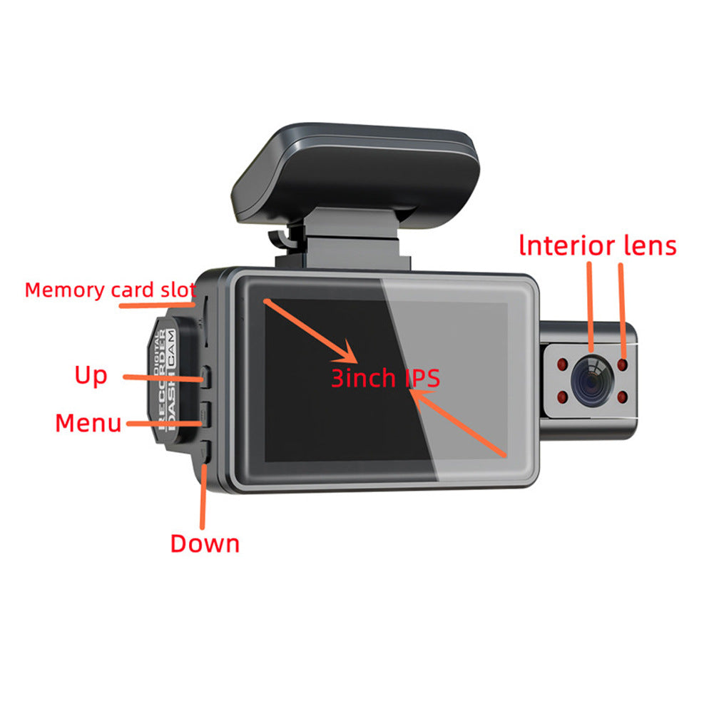 3-Inch Dual Lens Car Dash Cam - Your Ultimate Vehicle Guardian