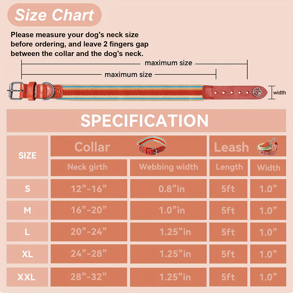Adjustable Dog Collar and Leash Set - Perfect Fit for All Breeds