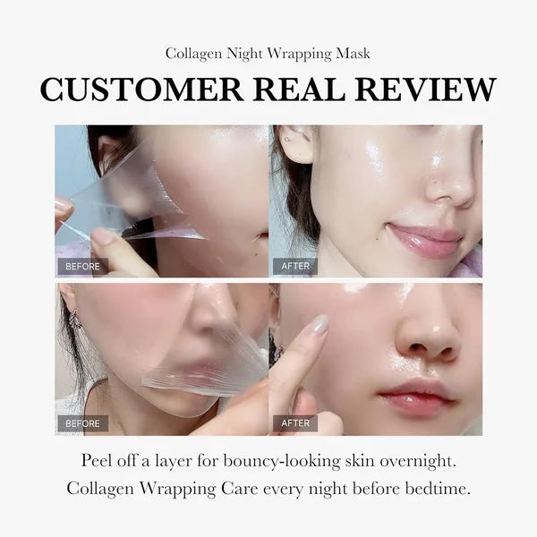 Face Night Mask Collagen Wrapping Mask Natural Ingredients Firming Elasticity & Hydration Anti-wrinkle For Skin Care - Lootquake