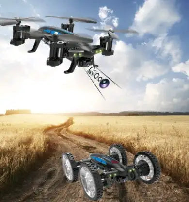 OTRC FY602 Air-Road RC Drone Car 2 in 1 Flying Car 2.4G RC Quadcopter Drone 6-Axis 4CH Helicopter With HD Camera High Speed 4WD - Lootquake