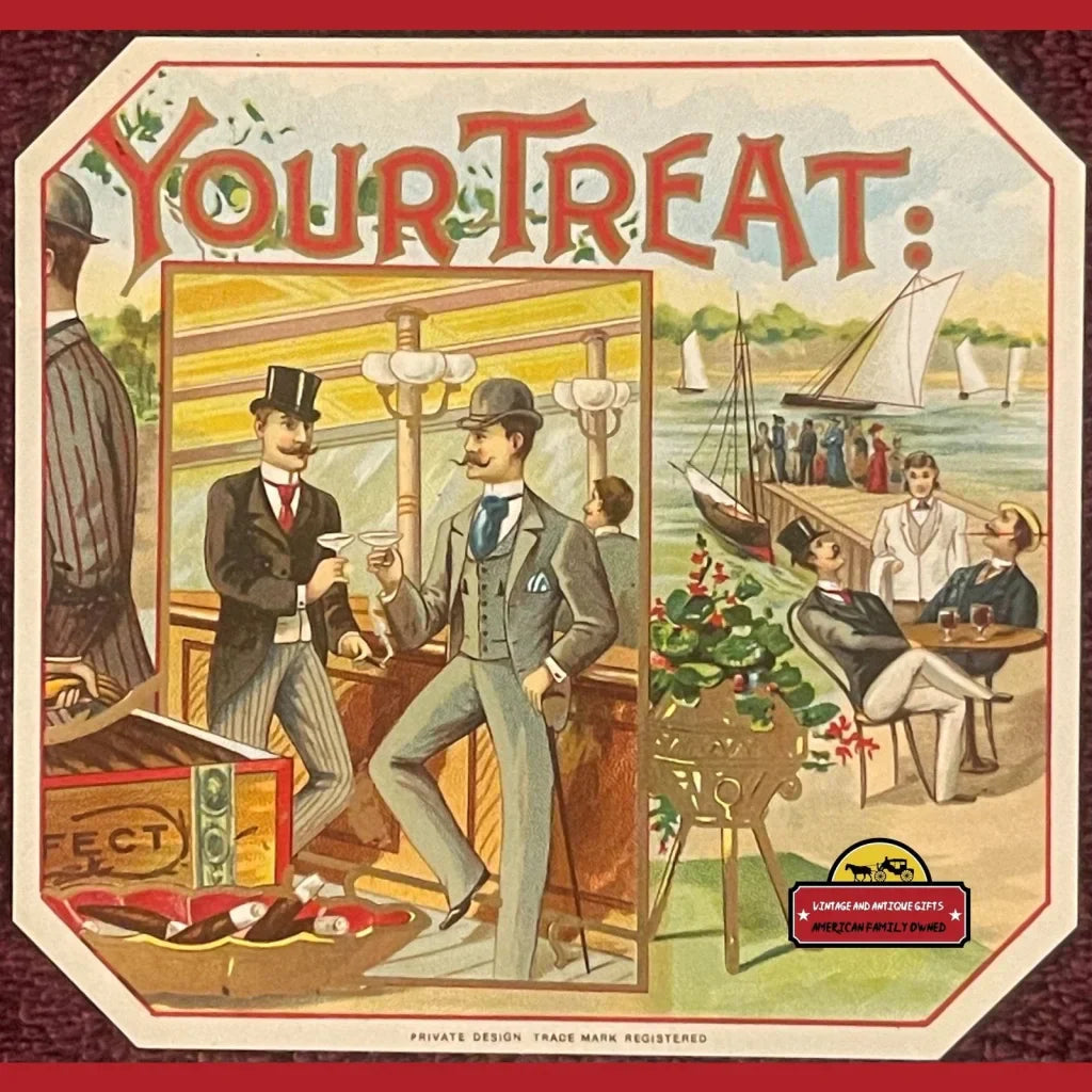 Rare 1890s Antique Your Treat Cigar Label Unearths Vintage Charm