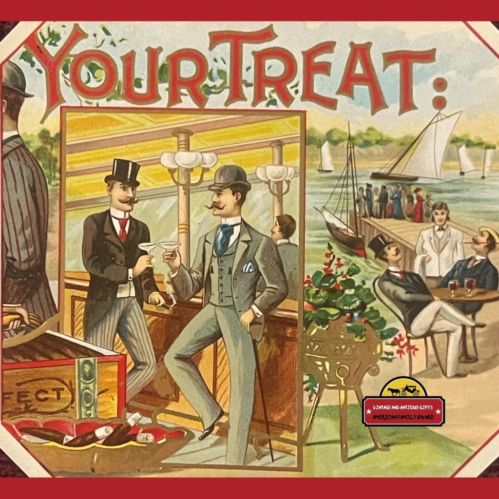Rare 1890s Antique Your Treat Cigar Label Unearths Vintage Charm