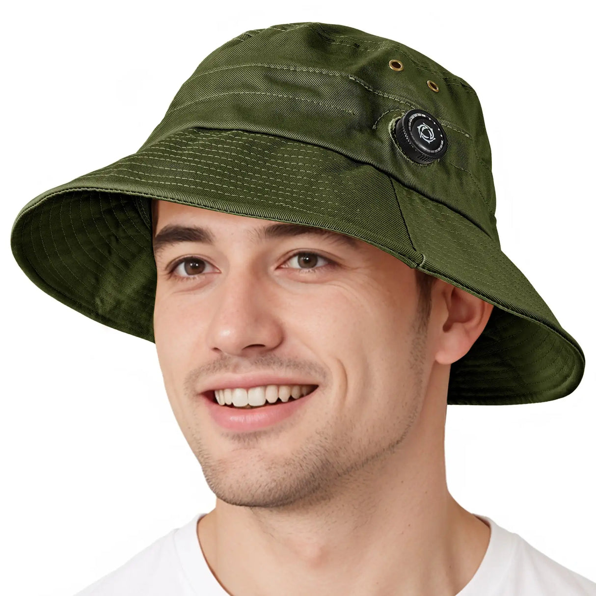 Cotton Bucket Hat For Men Women Adjustable Knob Sun Hat Wide Brim Fishing Hat For Walking Daily Outdoor - Lootquake
