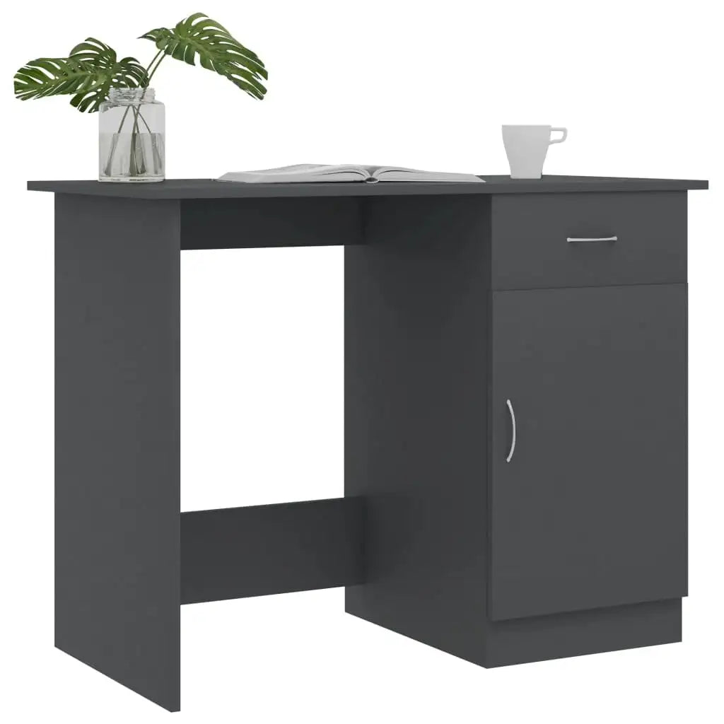 vidaXL Desk Grey 100x50x76 cm Engineered Wood - Lootquake