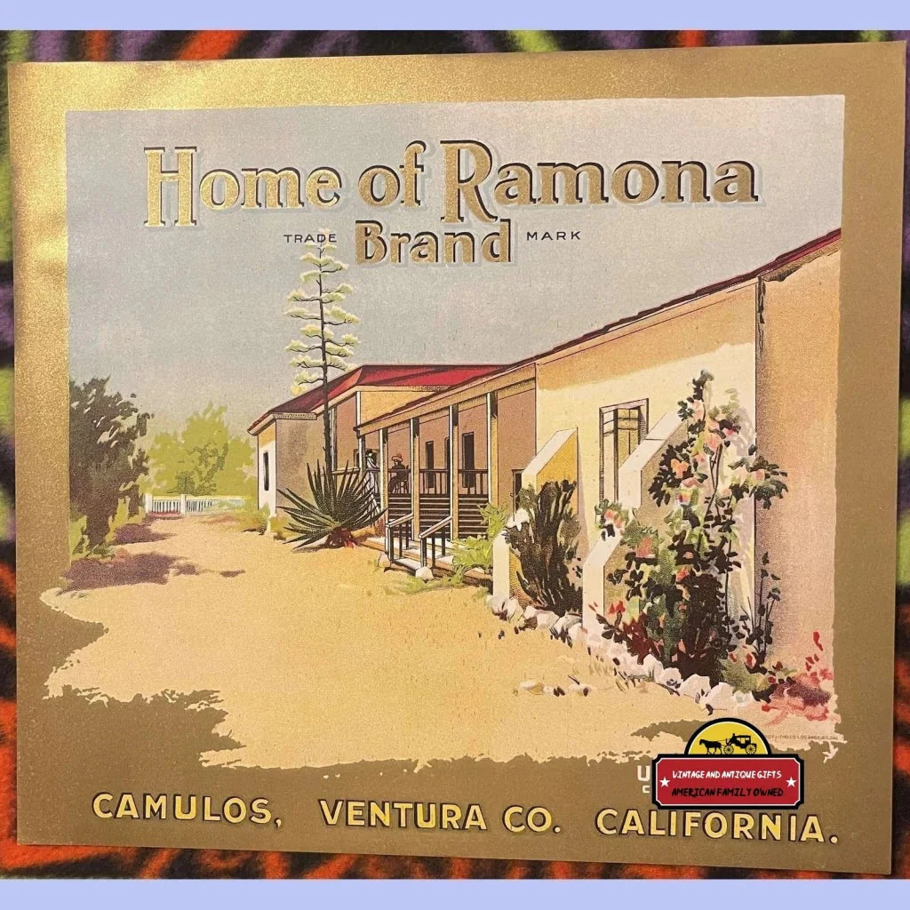 Discover the Enchanting 1900s Ramona Crate Label Collectible