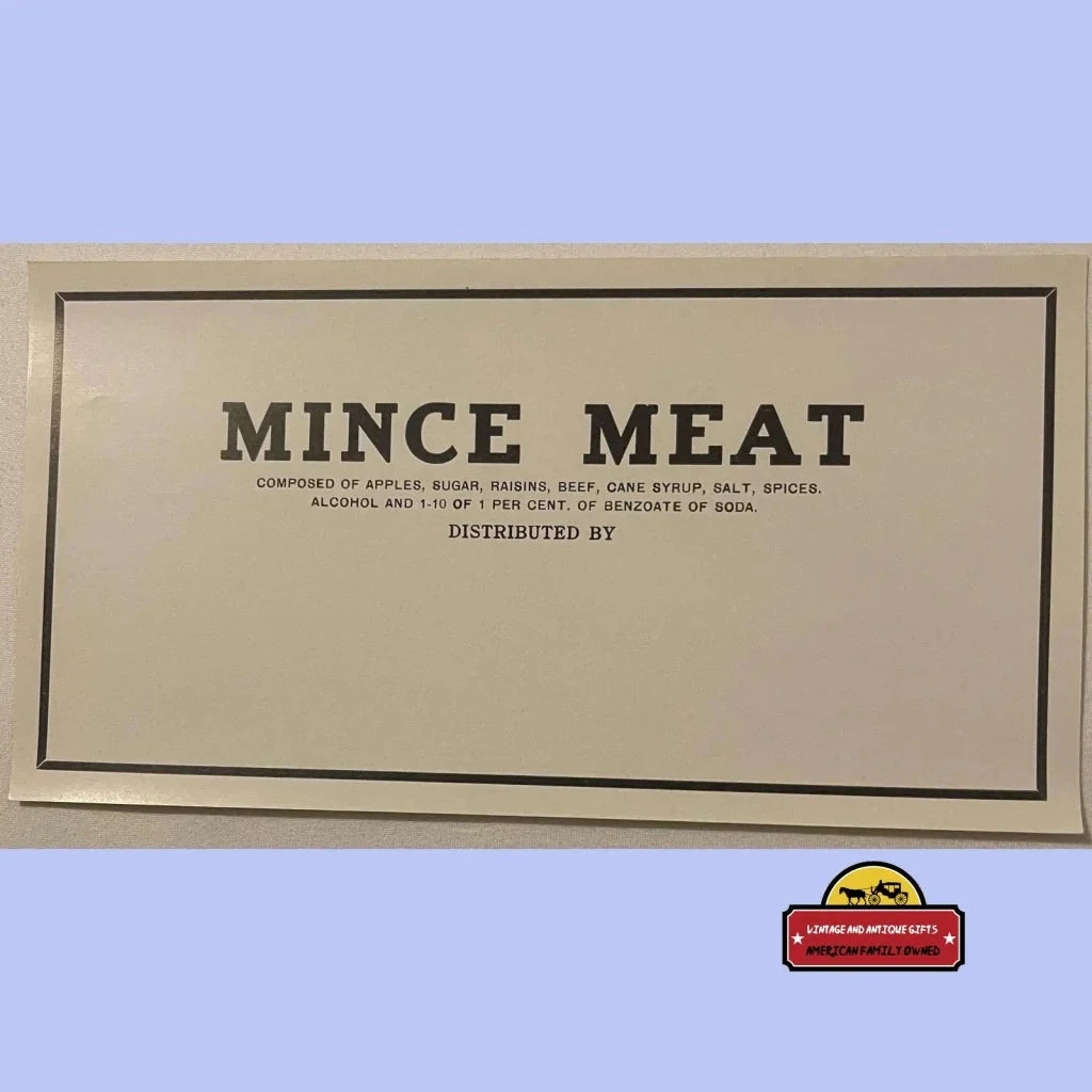 Rare 1910s Brick's Mince Meat Label Brings Vintage Charm Home
